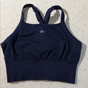 ALO Yoga Seamless Navy Bra Tank
